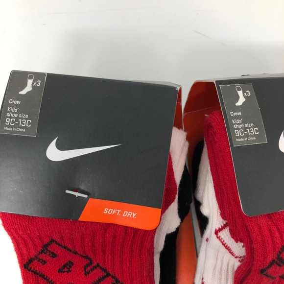 Nike Accessories New Nike Kids Crew Socks 6 Pair Youth Sz 9c3c